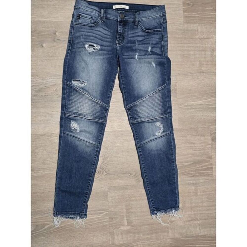 KanCan KC8201D Distressed MOTTO Skinny Ankle‎ Blue Denim Jeans Size 7/27 - Picture 3 of 8